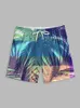 Herren -Shorts Sommerpool Aktivitäten komfortable Küste Hawaiianer Urlaub Casual Beach Coconut Tree Print