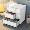 Pudełka do przechowywania pojemniki na pulpitowe szuflady proste białe biuro organizator organizer domowego miejsca przestrzeni oszczędzanie Piękno Słońce Słońce Q240506