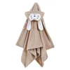 Handdoek baby bad dikke cartoon cartoon stijl knop sluiting poncho vaste kleur warme zachte kinderen dutje deken