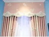 Занавесная настройка розового кружевного окна вышиты и залаженные шторы для гостиной спальни французский балкон плавучий