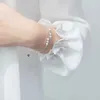 Bangle Modian Fashion Dames Double Box Chain Frosted Ball en Light Bead Pure Silver 925 Exquisite Jewelry 2020 Design Q240506