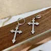 Dangle Ohrringe koreanische Mode Zirkon Kristallkreuz Frauen Drop für gotische Punk Hip Hop Female Piercing Party Schmuckgeschenk