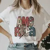 T-shirt feminina 4 de julho camisa da moda dos anos 90 Moda feminina Casual Pattern Pattern Clothing America Women Tee Short Sled impresso T-S D240507