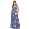 Designer Dress Summer New Sexy Strap Print Waist Tie up Dress Plus size Dresses