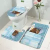 Rideaux caricatures rideau de douche de chat animal baignier de bain de bain baignoire tapis de tapis de bain imperméable