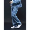 Herren Jeans Retro Jacquard Print Jeans European und American Herren Spring und Herbst Trendy Markenhosen Hip Hop Ethnic Trendy Hosen J240507