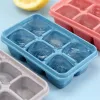 Strumenti estate 6 vassoi per produttori di silicone con coperchi mini cubetti di ghiaccio piccoli produttori di ghiaccio a muffa quadrata vasche per gelati per cucina accessori