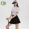 Traccetti da donna G-Life 24 New Womens Clothes College Style Short Slve Lapel Tops Ladies Sports Ruffle Skort Skort Outfit Y240507