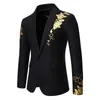 Fashion Paisley Stamping Stamping Mens Coat da uomo Casual Business Wedding Slim Fit Office per fibbia singola 240507