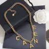 Großhandel Fashion Designer Halskette Brief Anhänger Marke Schmuck Choker Damen 18K Gold plattiert Edelstahl Halsketten Kette für Frauen Hochzeitsfeier Geschenke