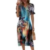 Casual jurken strand voor vrouwen lente zomer elegante wrap v nek bloemen boho jurk flowy ruches hawaiian maxi en simple