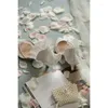 Scarpe eleganti primaverili ed estate in pizzo appuntito sandali a medio tacco a goccia da sposa banchetto da sposa per piccole dimensioni da donna