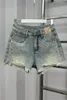 Jeans pour femmes rétro mince strass Shorts denim short femme d'été de femme