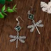 Dangle Chandelier Zinc alloy pendant earrings dragonfly shaped pendant retro style statement hook earrings suitable for womens clothing accessories XW