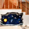 Aufkleber 3D Außenraum Planeten Wandaufkleber Kosmische Wandtattoos Kinderzimmer Baby Schlafzimmer Deckenbaum Galaxy Planeten Wandaufkleber