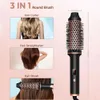 Curling Irons Brush Hot Brush 1,5 polegada Circular de aquecimento de íons cria uma aparência soprada de tensão dupla bobina de viagem ferro q240506