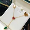 Designer Van Chaohua Collier 925 Sterling Silver plaqué 18 carkets Gold Clover Butterfly Feuille de feuille de feuilles