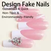 Faux ongles 24pcs Français Faux Nails avec conception de baissement de fleurs 3D