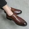 Yeni moda erkekler deri İngiliz tarzı iş ofisi oxford siyah elbise dantelli ayakkabılar ücretsiz gönderim