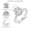 クラスターリングSmyoue 2CT Radiant Cut 6 8mm Full Moissanite for Luxury Simulated Diamond Wedding Promise Band Sterling Silver925
