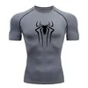 Kompressionshemd Männer Fitness Fitnessstudio Super Hero Sport Running T -Shirt Rashgard Tops T -Shirt schnell trockener Kurzarm für 240423