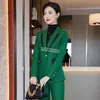 Tendencia asiática blazers y pantalones de uniformes de moda invernal para mujeres