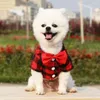Hundekleidung Haustier Gentleman Anzug Hemd Plaid lässige Kleidung süße rote Bowtie Tuxedo Hochzeitsfeier Dress Up