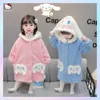 Pajamas anime Sanrioes Childrens Flannel Bather Seven Dress Cinnamon Melody Girl Soft Plushie Pajamas Corean Family Clothing Kawaii Pajamasl2405