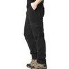 Herrenhosen große Taschenlose Overalls Outdoor Sport joggen militärische taktische elastische Taille reine Baumwoll -Freizeitarbeit