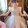 Vestidos de menina Vestido de verão novo para crianças Menina Menina de Menina 3D Mesh Princesa Crianças Crianças formais H240507