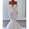 Kleider Hochzeitsvintage Spitze Meerjungfrau Applizes Schatz Langschläuche Court Reißverschluss Custom Made Plus Size Classic Bridal Gown Vestidos de Novia