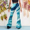 Pantalon féminin Femmes 2024 Printing dames plus taille d'été d'automne longueur fullle jambe hautement taille pantalon large pour