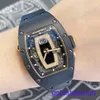 Male RM Wrist Watch Womens Series 52.63x34.4 mm Calendrier mécanique automatique Regardez le cadran à lèvres noir en céramique noir avec diamant RM037
