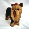 Miniature Lifelike Yorkshire Terrier Simulazione di bambole peluche simulazione Animal Model Wine Armatch Office Office Ornaments Decorazioni per la casa Artigianato Gioche Gift per bambini