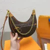 10a hochwertige Designerin Hobo Loop-Taschen Frauen Handtasche Croissant Chain Cross Lod Bag Halbmond Achterbaus Handtaschen Abnehmbare Reißverschluss braun