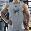 Herren Tanktops Fitness-Shirt für Männer Sommer Schnelltrocknen Spinnenabdruck Tanktops Männlicher Mesh Basketball Slveless Hemd Weste Herren Kleidung T240505