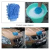 Gloves Multiuse Car Wash Gloves Chenille Waterproof Mitt Soft Mesh Back Doublefaced Glove Mitt Wax Detailing Brush Car Cleaning Tool