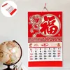 Calendrier décor chinois calendrier calendrier année dragon mur chinois suspendu lunar traditionnel zodiac nouveau shui feng festival printemps