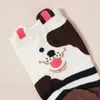 Frauen Socken Frühling Herbst Frauen süße Cartoon Tierhund Print mittlerer Röhrchen lässig bequem atmungsaktive Frau