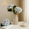 Flores decorativas de tecido de seda simulada Hydrangea Hydrangea Home Wedding El Table Dining Decoration Flor Artificial Floral