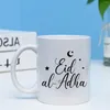 Tazze 1 pezzo da 1 pezzo personalizzato Eid al-adha lettera stampata Modello in ceramica Mugh lattino succo di caffè adatto ai regali per le vacanze