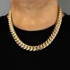 Le rappeur de bijoux hip hop Moisanite Gold Chain réel 14k Solid Gold Miami Cuban Link chaîne