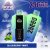 오리지널 Bang 25000 퍼프 디지털 상자 일회용 vape 듀얼 포드 25K 40ml 사전 채워진 desechable e 담배 12 맛 포드 장치