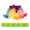 Tutu klänning barn baby flicka småbarn regnbåge prinsessan fest dance dull tulle tutu kjol klänningar d240507