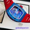 Швейцарские маркировки запястья RIST WATCH RM030 RM030 Blue Ceramic Side Red Paris Limited Dial 42,7*50 мм Полный комплект