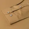Camicie da uomo abito da uomo camicie in fibra di bambù in fibra solida senza contrasto tascabile colletto interno collare interno comodo camicia a lunghezza standard a lungo termine d240507