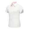 Polo de survêtement féminin Polo à talons courts à lèvres Slim Dry Fit Sports Clothing Lady Buttons Casual Wear Spreptable Soft High Elasticity Y240507