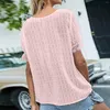 Blouses pour femmes Femmes en dentelle Shirts de cou à manches courtes à manches courtes Lady Vintage Solid Tops Femme Elegant Loose Fit Petal