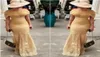 Élégant Aso Ebi Robes de soirée Lace Sirène OfftheSher Prom Robe Sweep Train Zipper Back 2017 Africain Women Formal robes3811002