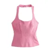 Tanques femininos Spring Casual Halter pesco